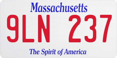 MA license plate 9LN237