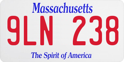 MA license plate 9LN238