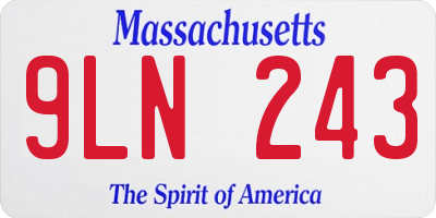 MA license plate 9LN243