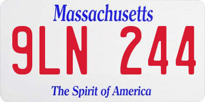 MA license plate 9LN244