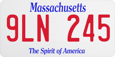 MA license plate 9LN245