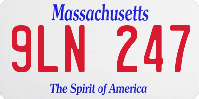 MA license plate 9LN247