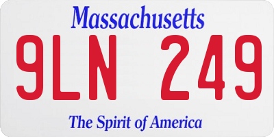 MA license plate 9LN249