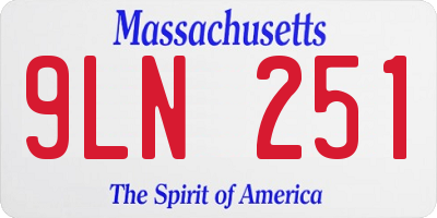 MA license plate 9LN251