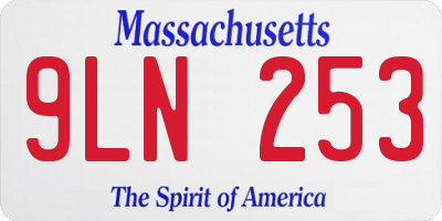 MA license plate 9LN253