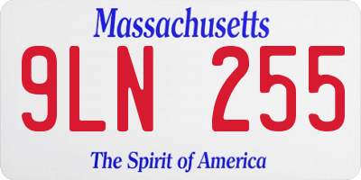 MA license plate 9LN255