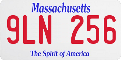 MA license plate 9LN256