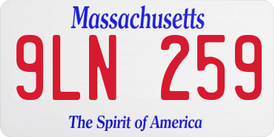 MA license plate 9LN259