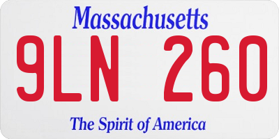 MA license plate 9LN260