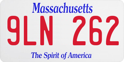 MA license plate 9LN262