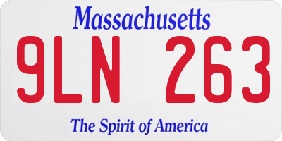 MA license plate 9LN263