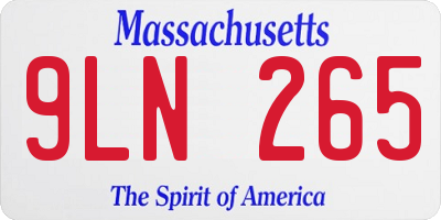 MA license plate 9LN265