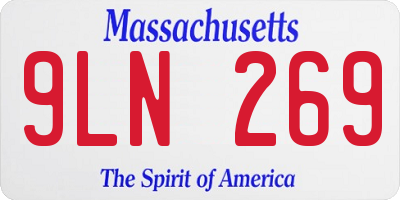 MA license plate 9LN269