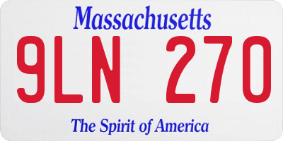 MA license plate 9LN270