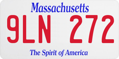 MA license plate 9LN272