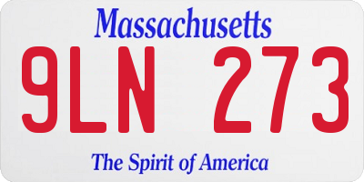 MA license plate 9LN273