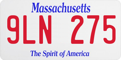MA license plate 9LN275