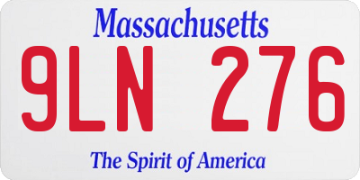 MA license plate 9LN276
