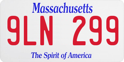 MA license plate 9LN299