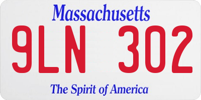 MA license plate 9LN302
