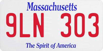 MA license plate 9LN303