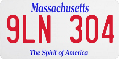 MA license plate 9LN304