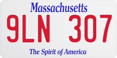 MA license plate 9LN307
