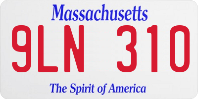 MA license plate 9LN310