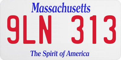 MA license plate 9LN313