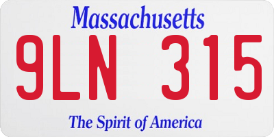 MA license plate 9LN315
