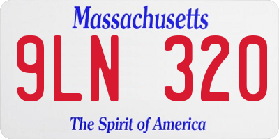 MA license plate 9LN320