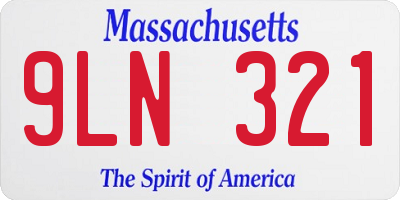 MA license plate 9LN321