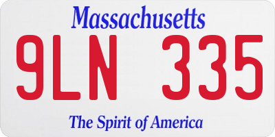 MA license plate 9LN335