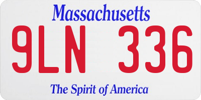 MA license plate 9LN336
