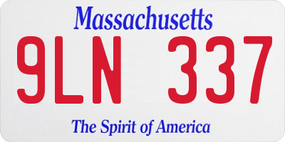 MA license plate 9LN337
