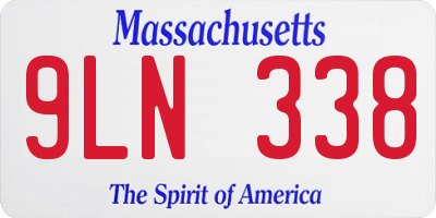 MA license plate 9LN338