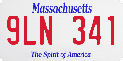 MA license plate 9LN341