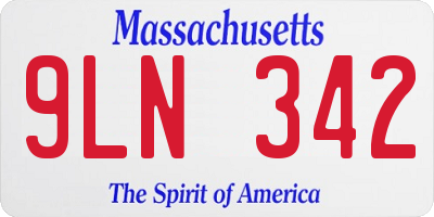MA license plate 9LN342