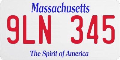 MA license plate 9LN345