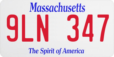 MA license plate 9LN347