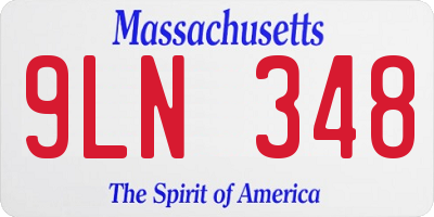 MA license plate 9LN348