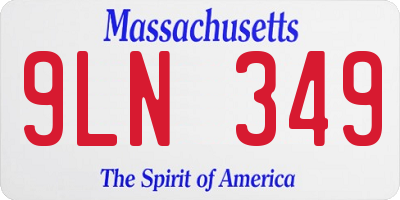 MA license plate 9LN349