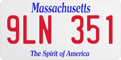 MA license plate 9LN351