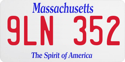 MA license plate 9LN352