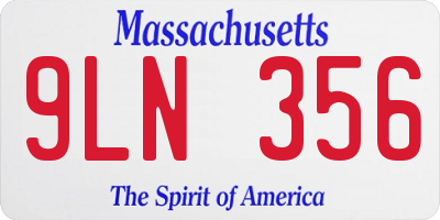 MA license plate 9LN356
