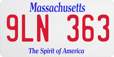MA license plate 9LN363