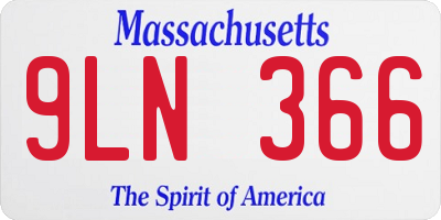 MA license plate 9LN366