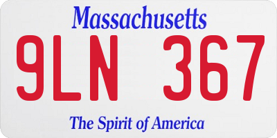 MA license plate 9LN367