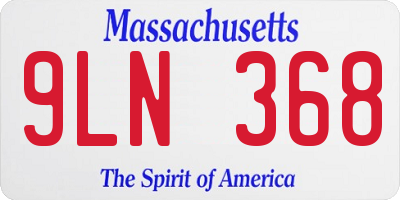 MA license plate 9LN368