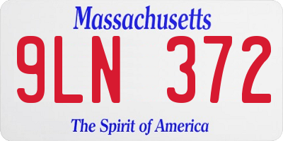 MA license plate 9LN372
